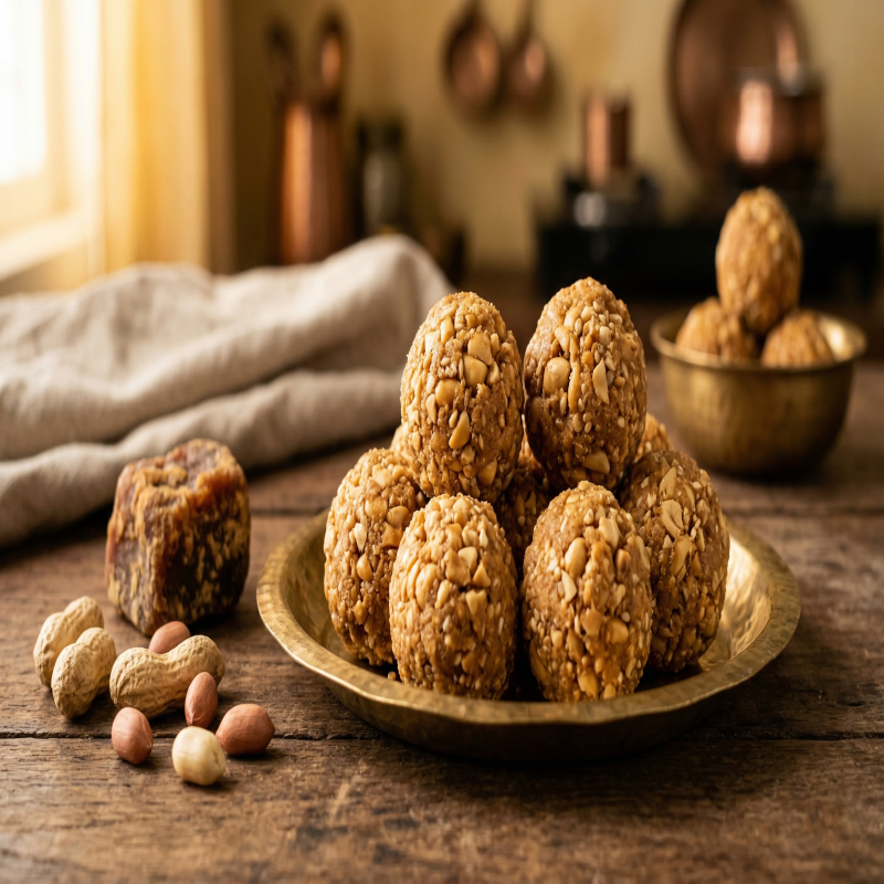 Peanut Ladoo — Crunchy & Wholesome, handcrafted organic Sweets & Ladoos by Ideal Valley of Foods